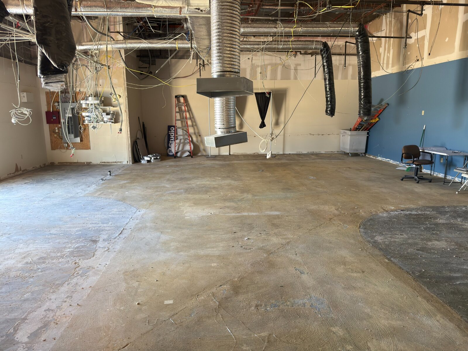 Cleared restaurant interior following demolition work