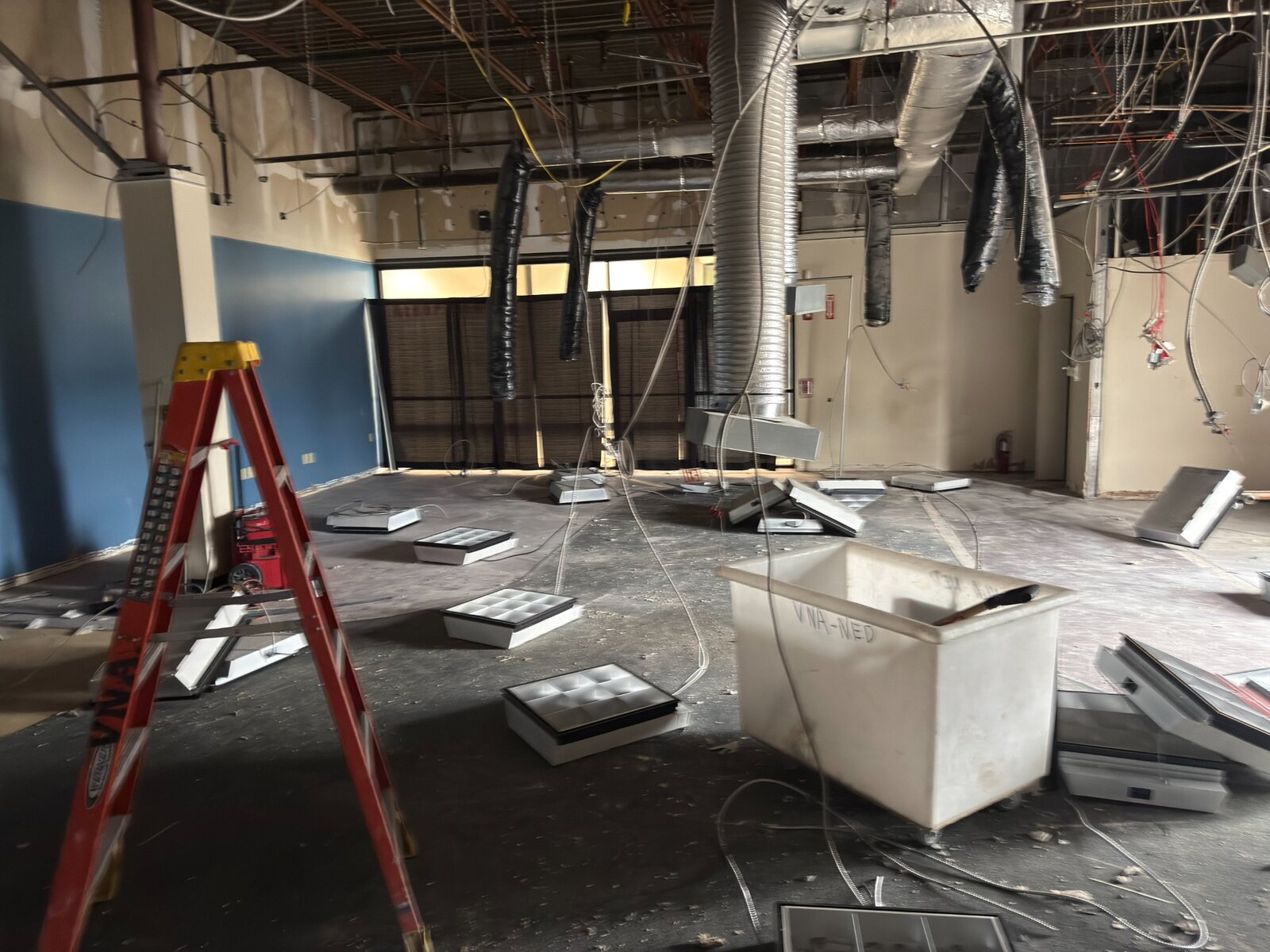 Demolition work underway inside the future restaurant