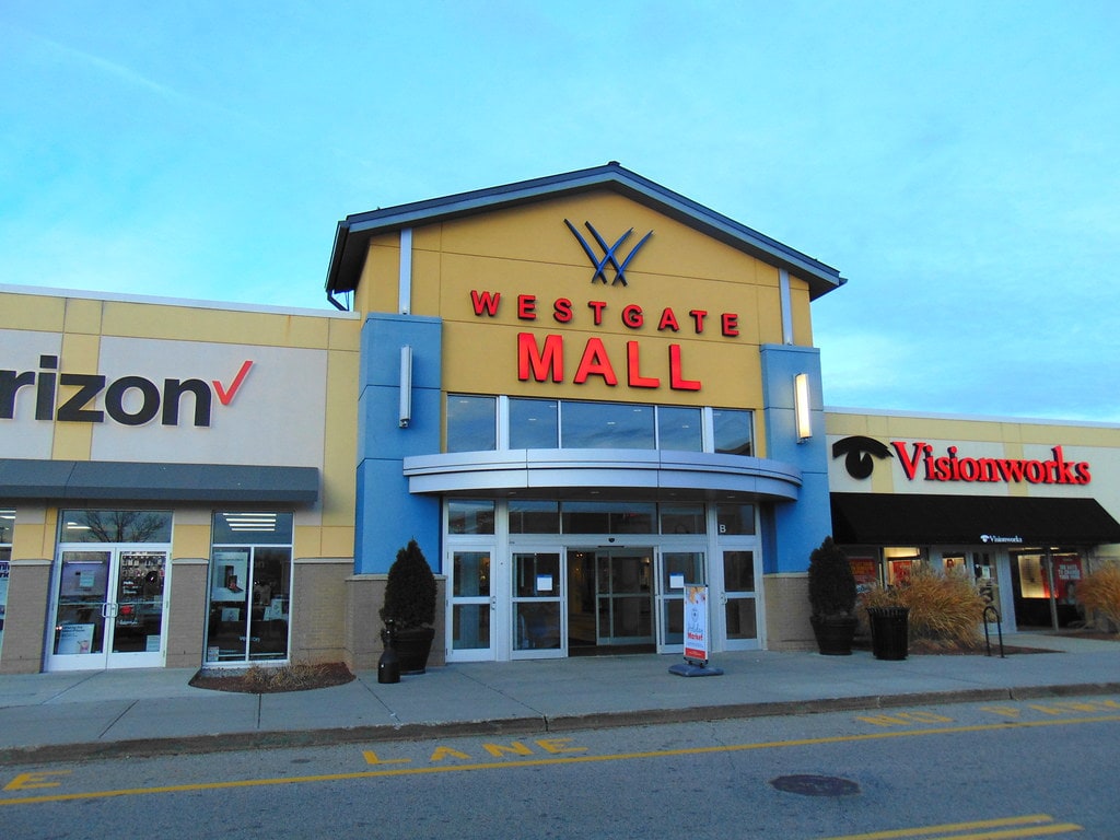 Main entrance to Westgate Mall in Brockton
